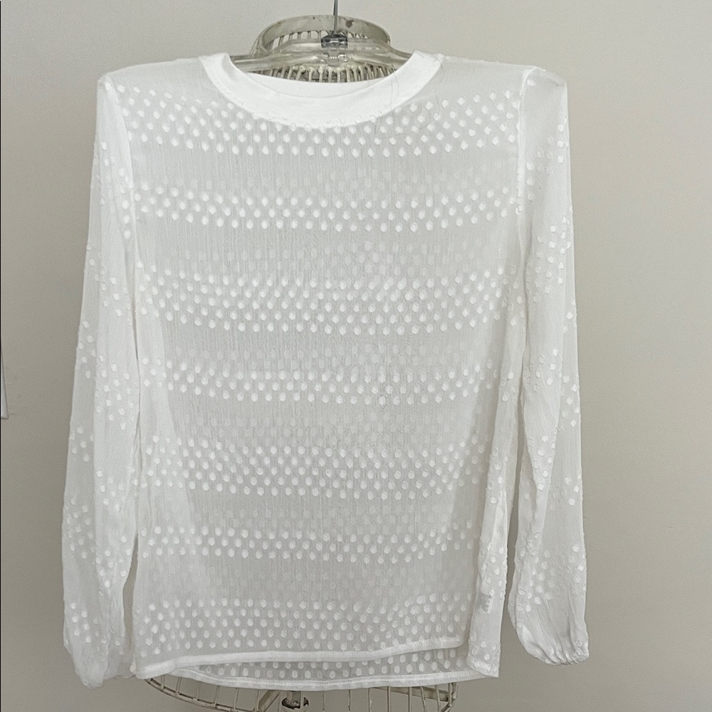 SHEIN White Textured Blouse